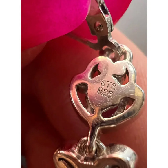 Tanzanite two toned sterling silver chandelier lever back earrings - Picture 4 of 9